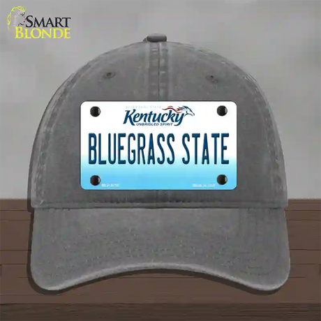 Bluegrass State Kentucky Novelty License Plate Hat Unconstructed Cotton / Charcoal