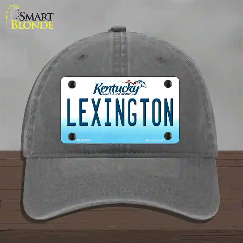 Lexington Kentucky Novelty License Plate Hat Unconstructed Cotton / Charcoal