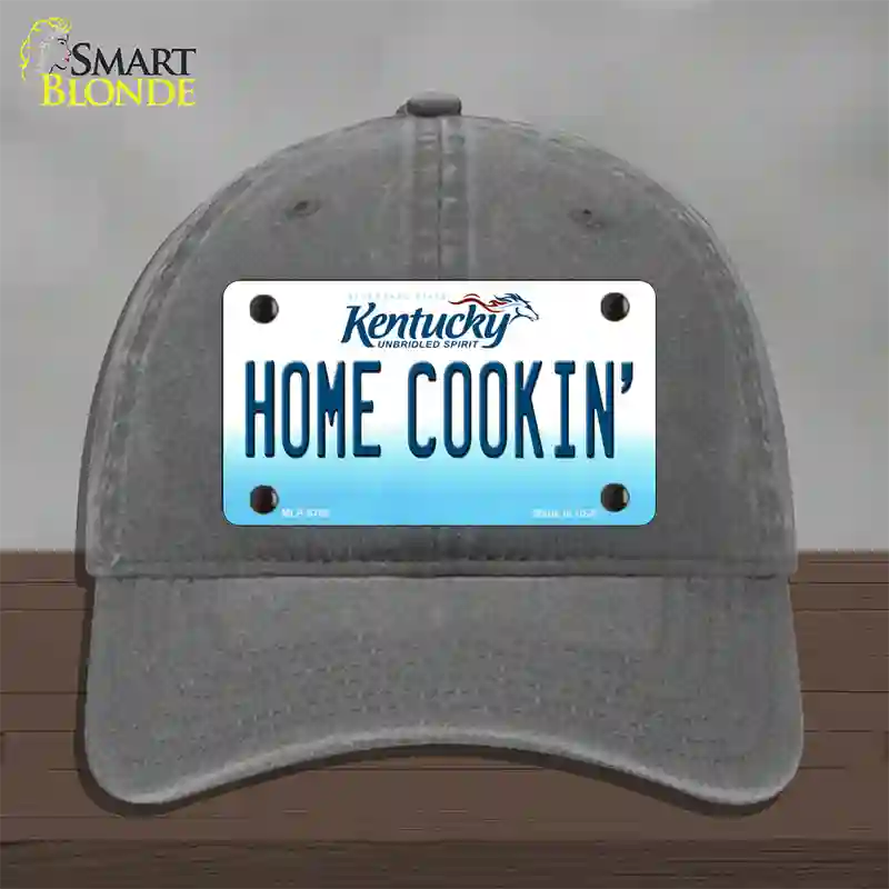 Home Cookin Kentucky Novelty License Plate Hat Unconstructed Cotton / Charcoal