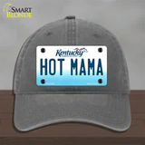 Hot Mama Kentucky Novelty License Plate Hat Unconstructed Cotton / Charcoal