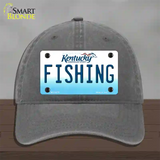 Fishing Kentucky Novelty License Plate Hat Unconstructed Cotton / Charcoal