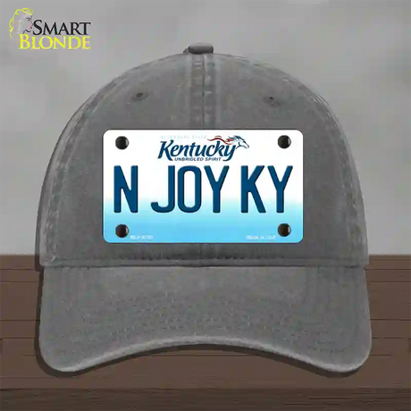 N Joy Kentucky Novelty License Plate Hat Unconstructed Cotton / Charcoal