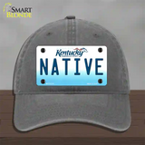 Native Kentucky Novelty License Plate Hat Unconstructed Cotton / Charcoal