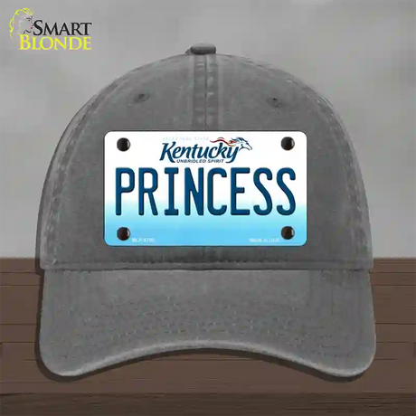 Princess Kentucky Novelty License Plate Hat Unconstructed Cotton / Charcoal