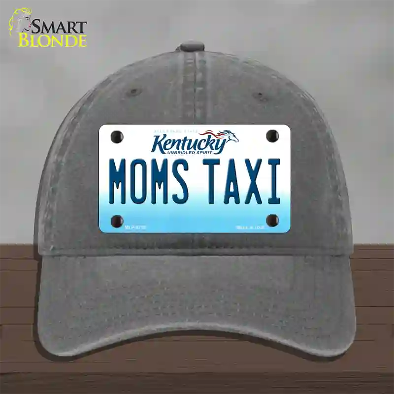 Moms Taxi Kentucky Novelty License Plate Hat Unconstructed Cotton / Charcoal