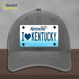 I Love Kentucky Novelty License Plate Hat Unconstructed Cotton / Charcoal