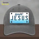 Jesus Kentucky Novelty License Plate Hat Unconstructed Cotton / Charcoal