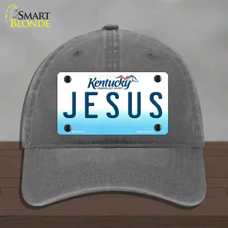 Jesus Kentucky Novelty License Plate Hat Unconstructed Cotton / Charcoal