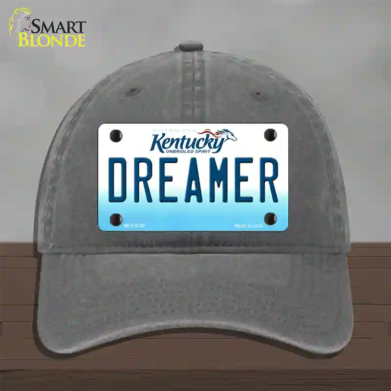 Dreamer Kentucky Novelty License Plate Hat Unconstructed Cotton / Charcoal