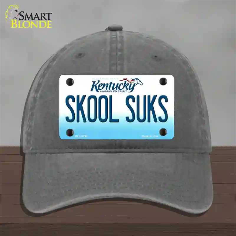 Skool Suks Kentucky Novelty License Plate Hat Unconstructed Cotton / Charcoal