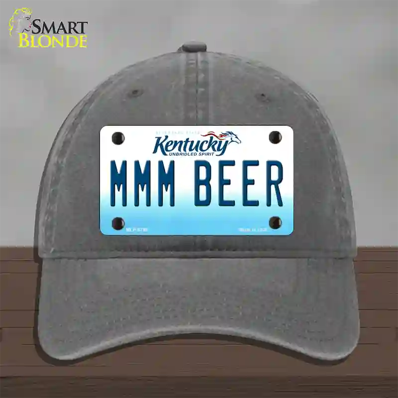 MMM Beer Kentucky Novelty License Plate Hat Unconstructed Cotton / Charcoal