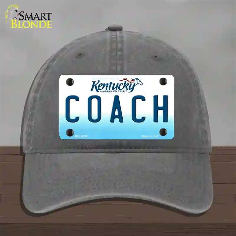 Coach Kentucky Novelty License Plate Hat Unconstructed Cotton / Charcoal