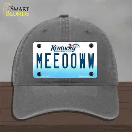 Meeooww Kentucky Novelty License Plate Hat Unconstructed Cotton / Charcoal