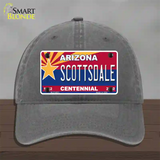 Arizona Centennial Scottsdale Novelty License Plate Hat Unconstructed Cotton / Charcoal