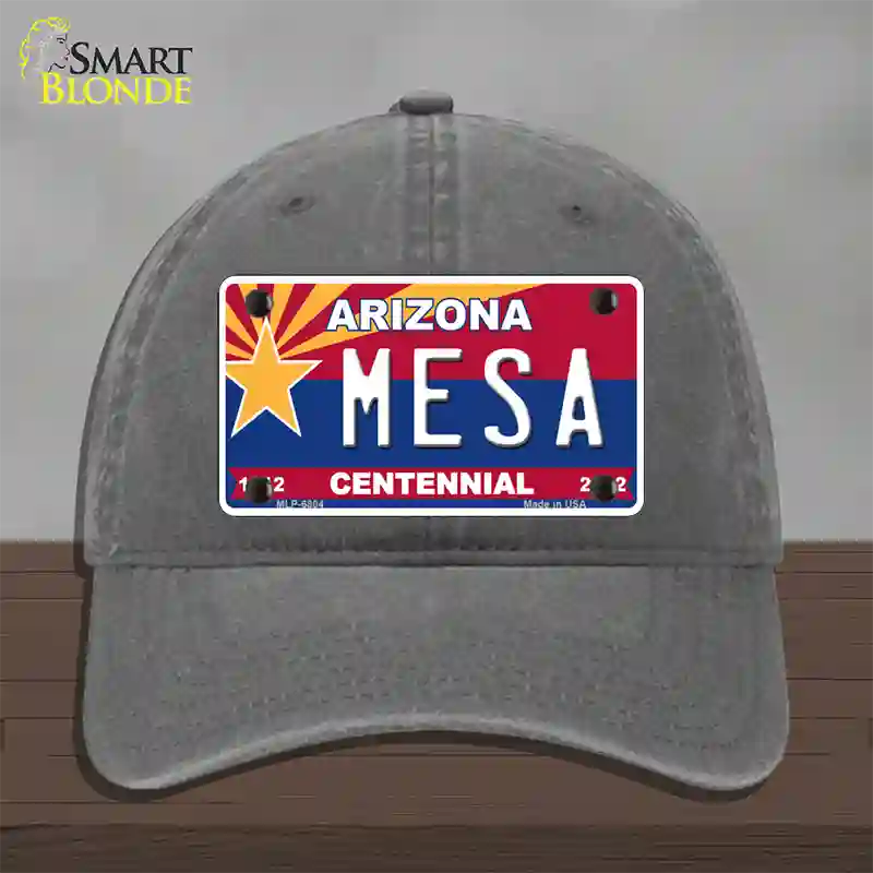 Arizona Centennial Mesa Novelty License Plate Hat Unconstructed Cotton / Charcoal