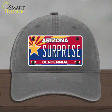 Arizona Centennial Surprise Novelty License Plate Hat Unconstructed Cotton / Charcoal