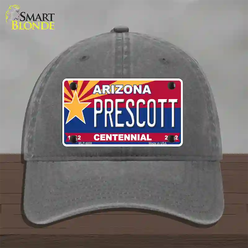 Arizona Centennial Prescott Novelty License Plate Hat Unconstructed Cotton / Charcoal