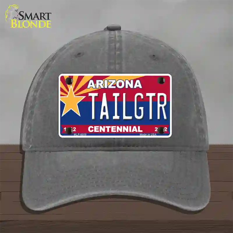 Arizona Centennial Tailgtr Novelty License Plate Hat Unconstructed Cotton / Charcoal