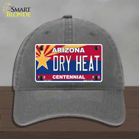 Arizona Centennial Dry Heat Novelty License Plate Hat Unconstructed Cotton / Charcoal