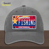 Arizona Centennial Fishing Novelty License Plate Hat Unconstructed Cotton / Charcoal