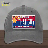 Arizona Centennial That Guy Novelty License Plate Hat Unconstructed Cotton / Charcoal