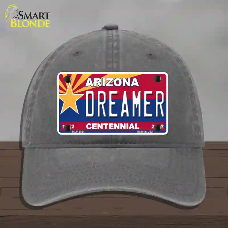 Arizona Centennial Dreamer Novelty License Plate Hat Unconstructed Cotton / Charcoal