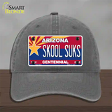 Arizona Centennial Skool Suks Novelty License Plate Hat Unconstructed Cotton / Charcoal