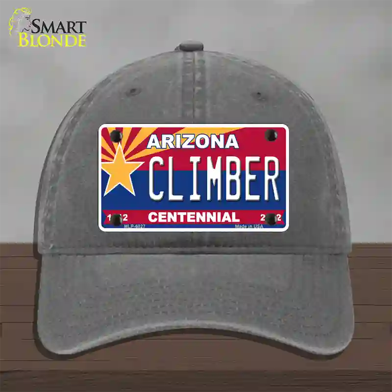 Arizona Centennial Climber Novelty License Plate Hat Unconstructed Cotton / Charcoal