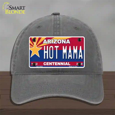 Arizona Centennial Hot Mama Novelty License Plate Hat Unconstructed Cotton / Charcoal