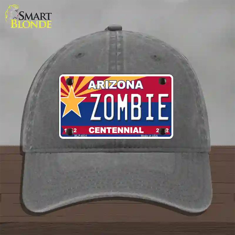 Arizona Centennial Zombie Novelty License Plate Hat Unconstructed Cotton / Charcoal