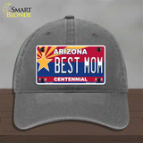 Arizona Centennial Best Mom Novelty License Plate Hat Unconstructed Cotton / Charcoal