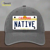 Native California Novelty License Plate Hat Unconstructed Cotton / Charcoal