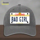 Bad Girl California Novelty License Plate Hat Unconstructed Cotton / Charcoal