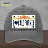 I Love California Novelty License Plate Hat Unconstructed Cotton / Charcoal