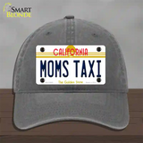 Moms Taxi California Novelty License Plate Hat Unconstructed Cotton / Charcoal