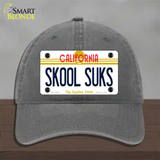 Skool Suks California Novelty License Plate Hat Unconstructed Cotton / Charcoal