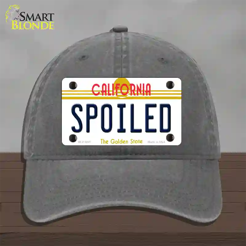 Spoiled California Novelty License Plate Hat Unconstructed Cotton / Charcoal