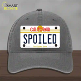 Spoiled California Novelty License Plate Hat Unconstructed Cotton / Charcoal