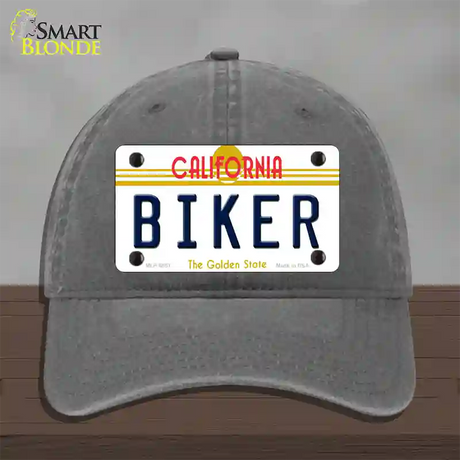 Biker California Novelty License Plate Hat Unconstructed Cotton / Charcoal