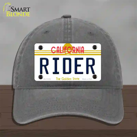 Rider California Novelty License Plate Hat Unconstructed Cotton / Charcoal