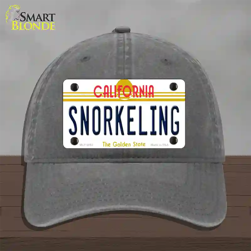 Snorkeling California Novelty License Plate Hat Unconstructed Cotton / Charcoal