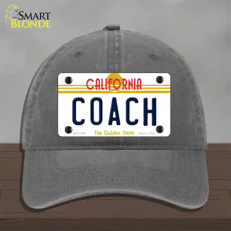 Coach California Novelty License Plate Hat Unconstructed Cotton / Charcoal