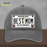 Best Mom Puerto Rico Novelty License Plate Hat Unconstructed Cotton / Charcoal