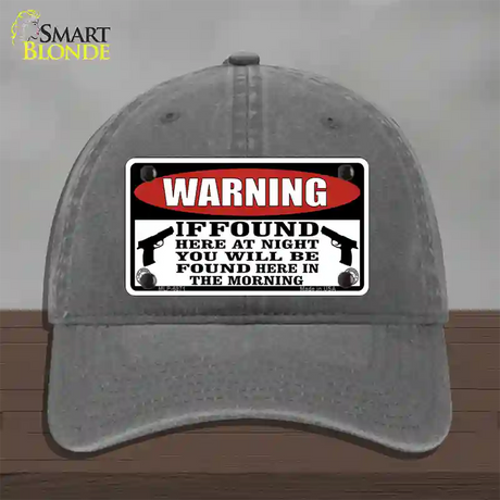 Warning If Found Novelty License Plate Hat Unconstructed Cotton / Charcoal