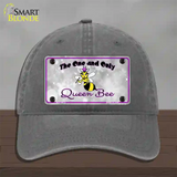 Queen Bee Purple Novelty License Plate Hat Unconstructed Cotton / Charcoal