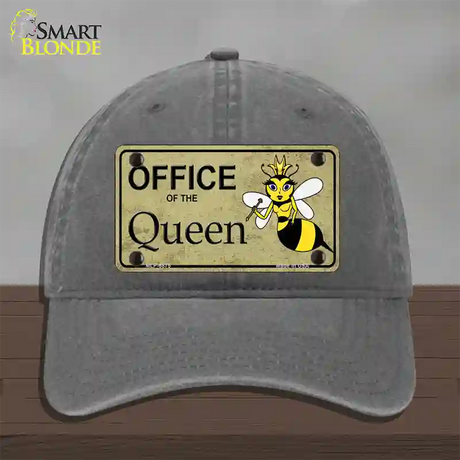 Office Of Queen Bee Novelty License Plate Hat Unconstructed Cotton / Charcoal