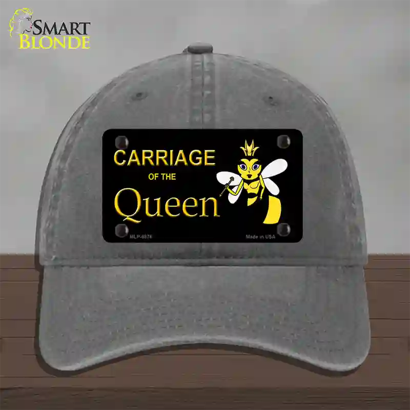 Carriage Of Queen Bee Novelty License Plate Hat Unconstructed Cotton / Charcoal