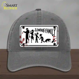 Zombie Family White Novelty License Plate Hat Unconstructed Cotton / Charcoal