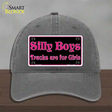 Silly Boys Trucks For Girls Novelty License Plate Hat Unconstructed Cotton / Charcoal