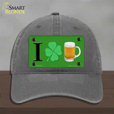 Shamrock Beer Novelty License Plate Hat Unconstructed Cotton / Charcoal